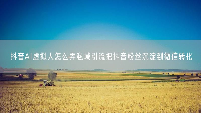 抖音AI虚拟人怎么弄私域引流把抖音粉丝沉淀到微信转化