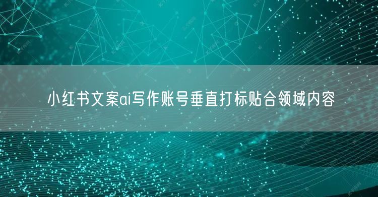 小红书文案ai写作账号垂直打标贴合领域内容