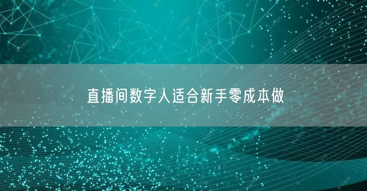 直播间数字人适合新手零成本做