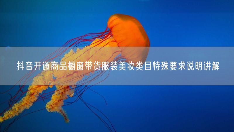 抖音开通商品橱窗带货服装美妆类目特殊要求说明讲解