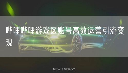 哔哩哔哩游戏区账号高效运营引流变现